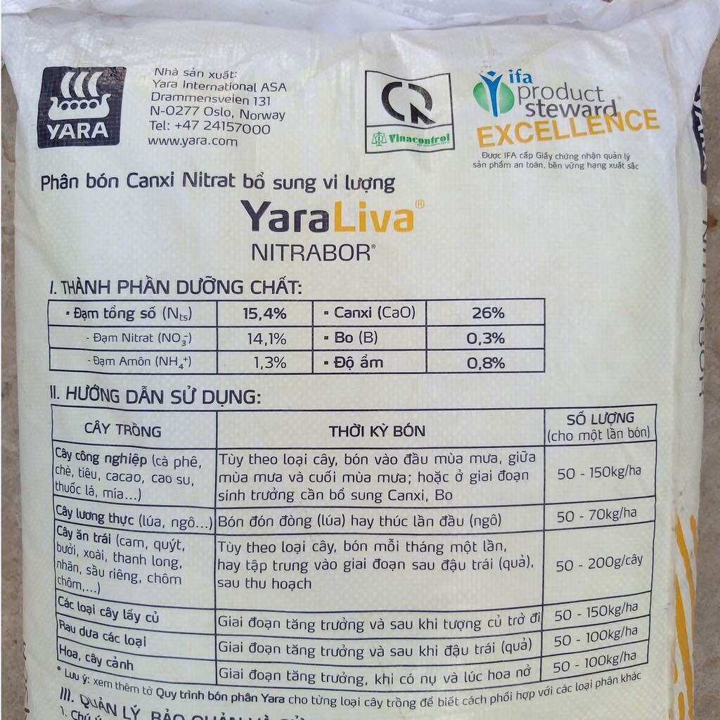 1kg Phân bón goc Yara caxi Nitratbor