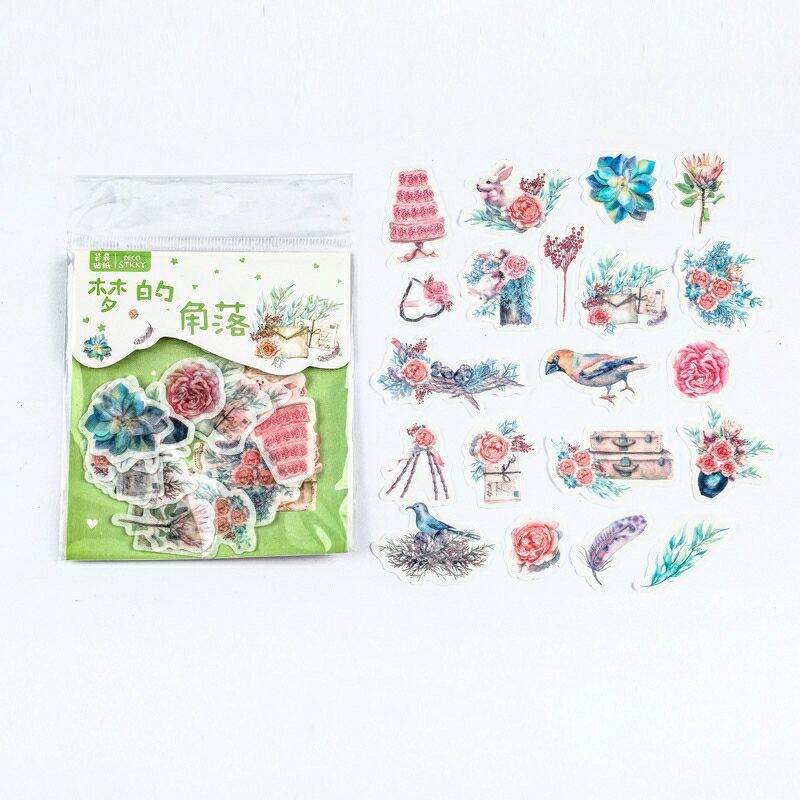 Set 40 sticker washi dán trang trí sổ nhật ký, planner scrapbook
