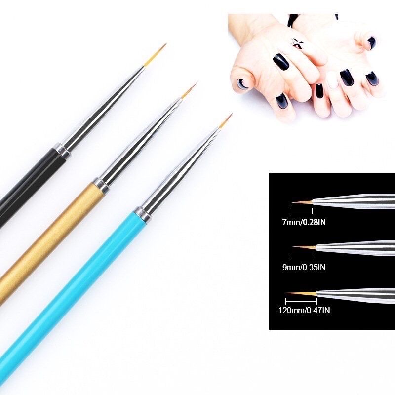 Sét cọ 3cây cán gỗ vẽ móng