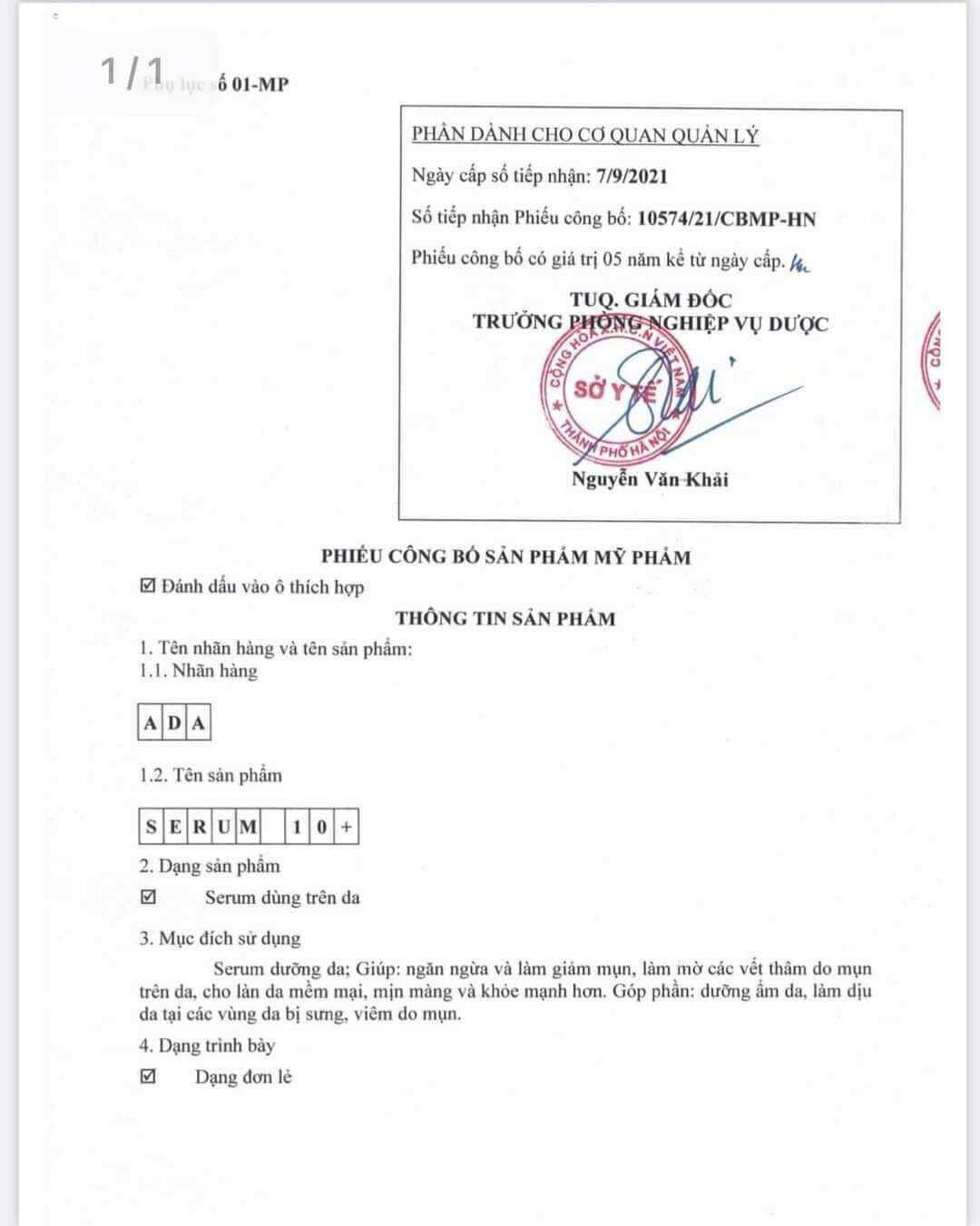 Mụn Ẩn ADA 10+