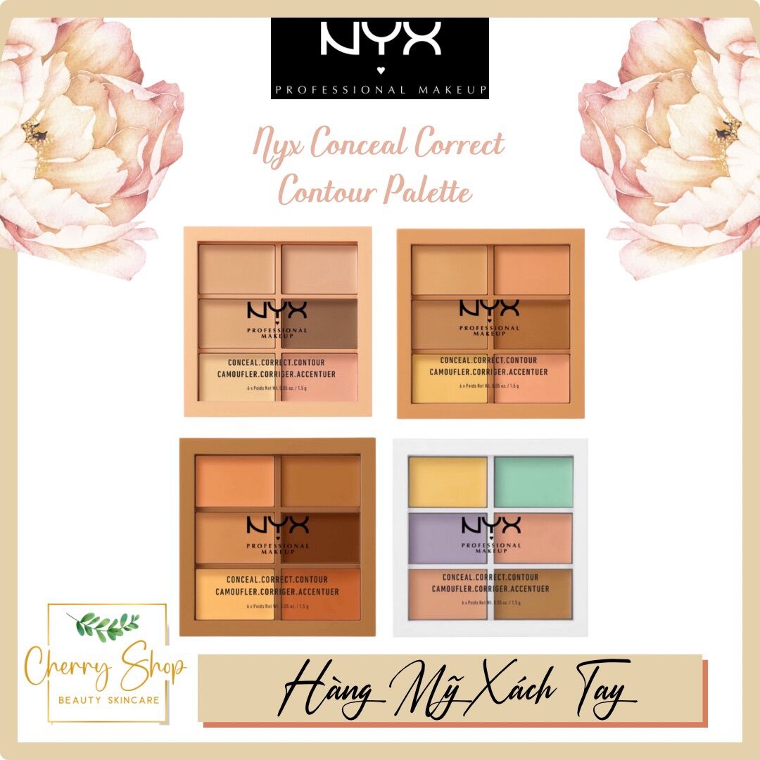 Bảng tạo khối và che khuyết điểm NYX Conceal Correct Contour Palette