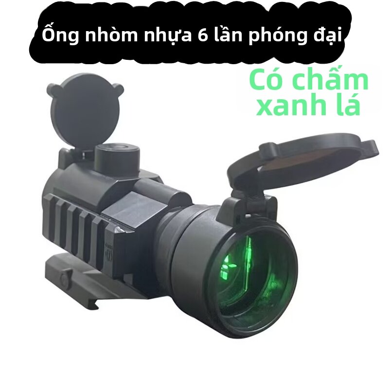 Phụ Kiện Bắn Súng Ống Kính 6 Lần Phóng Đại Ống Nhòm Chữ Thập Màu Xanh Lá Cây Mở Lật Có Tr� Đàm Dọc Mô Hình Bắn Súng