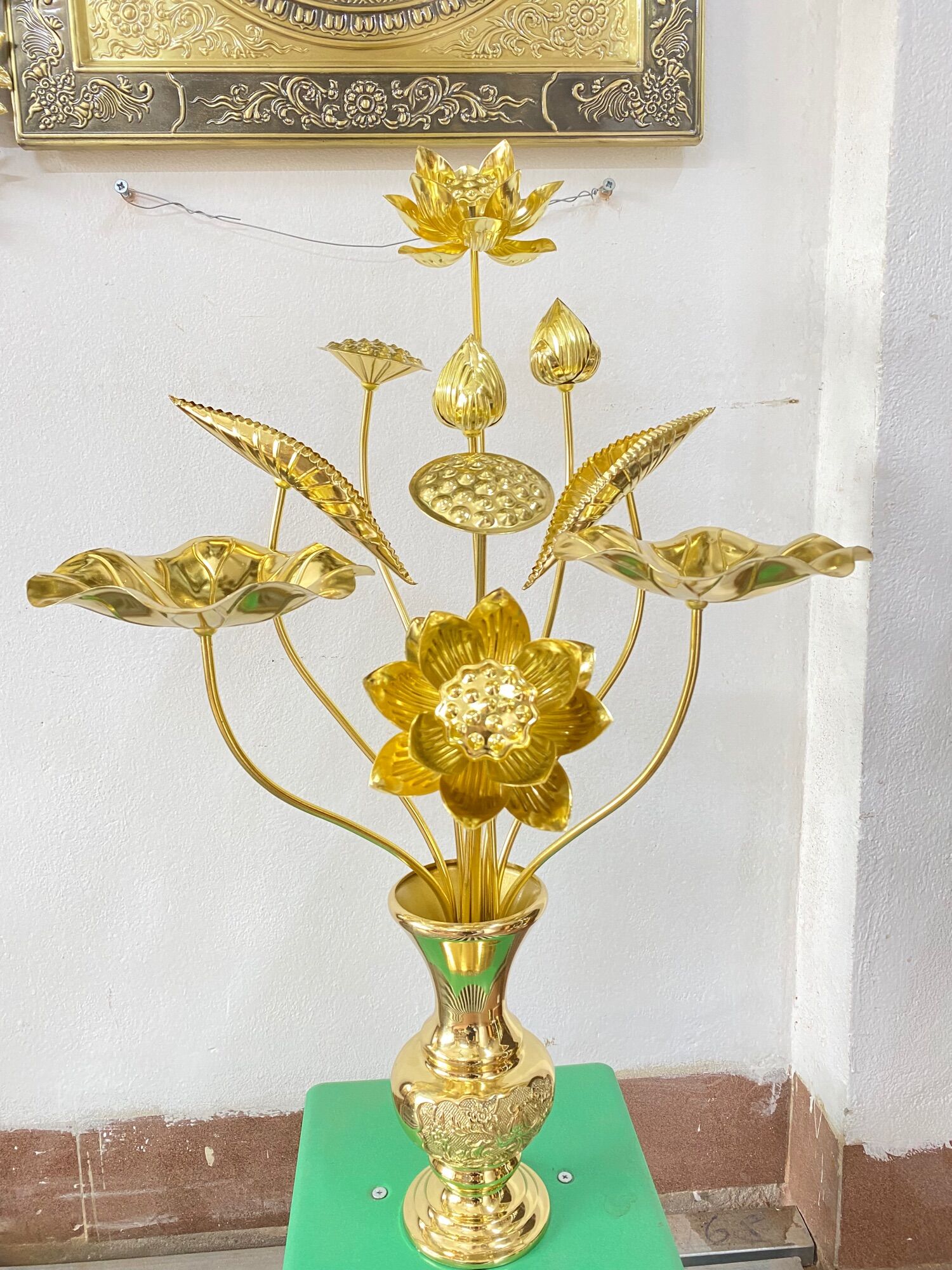 Combo hoa sen 10 cành đi kèm lọ