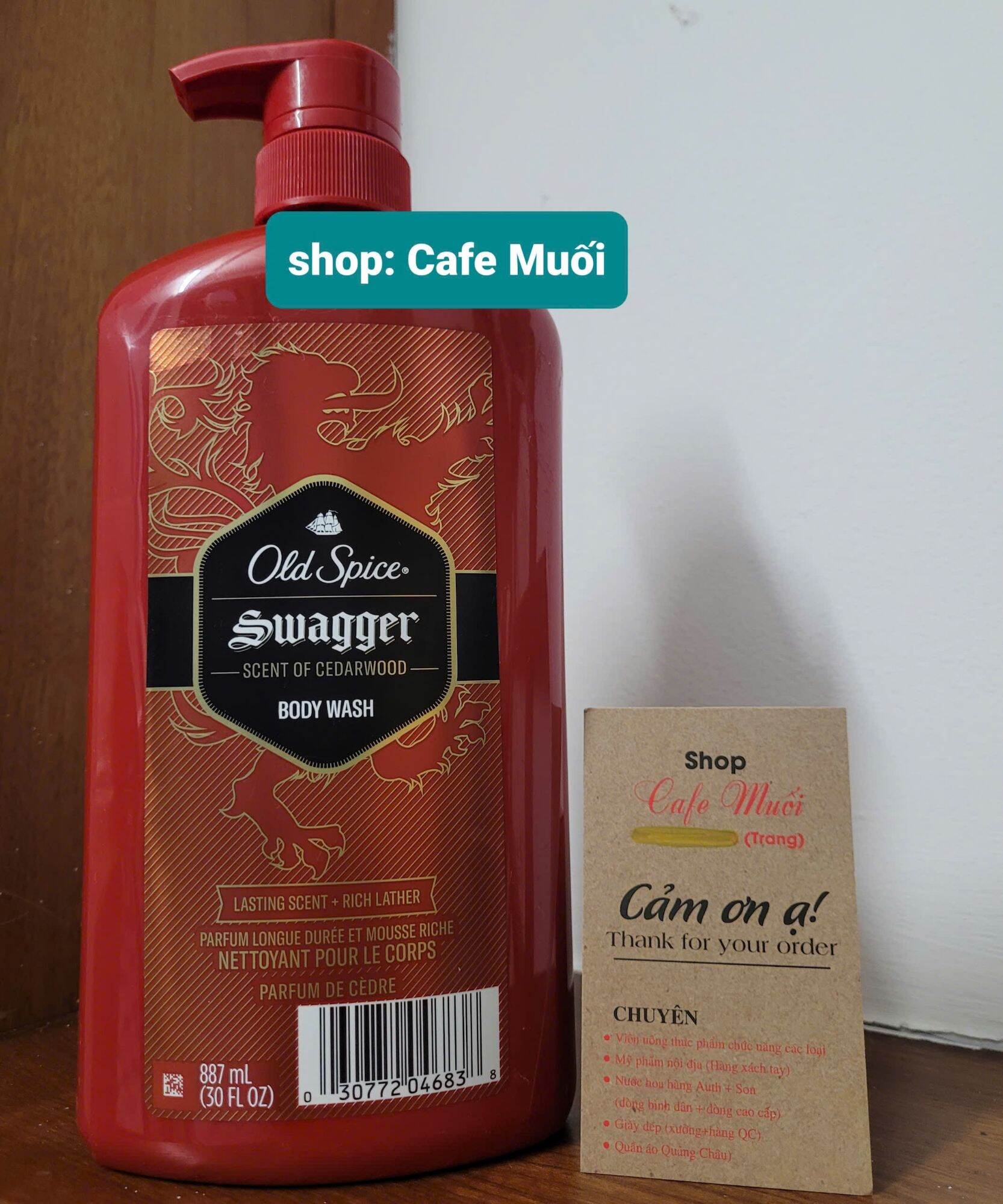 SỮA TẮM GỘI XẢ  HƯƠNG NƯỚC HOA CHO NAM Old Spice Red Zone Swagger Scent Body Wash 887ml ❌ LƯU HƯƠNG TẬN 8H)