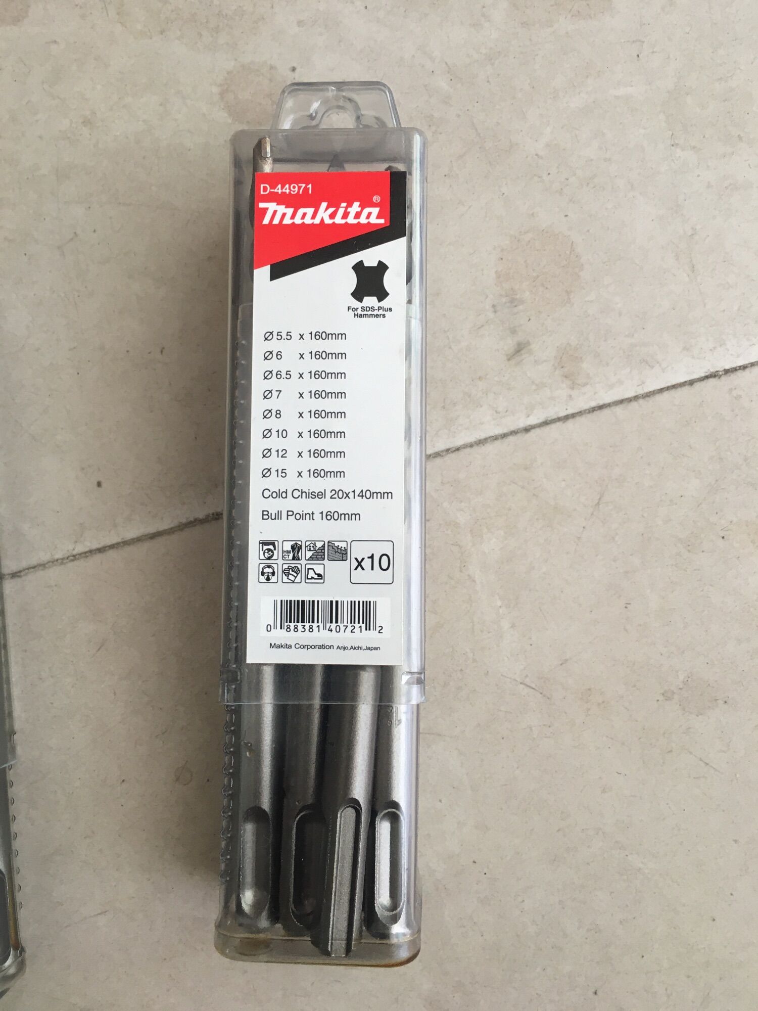Bộ mũi khoan đục chuôi sds-plus của makita d-44971