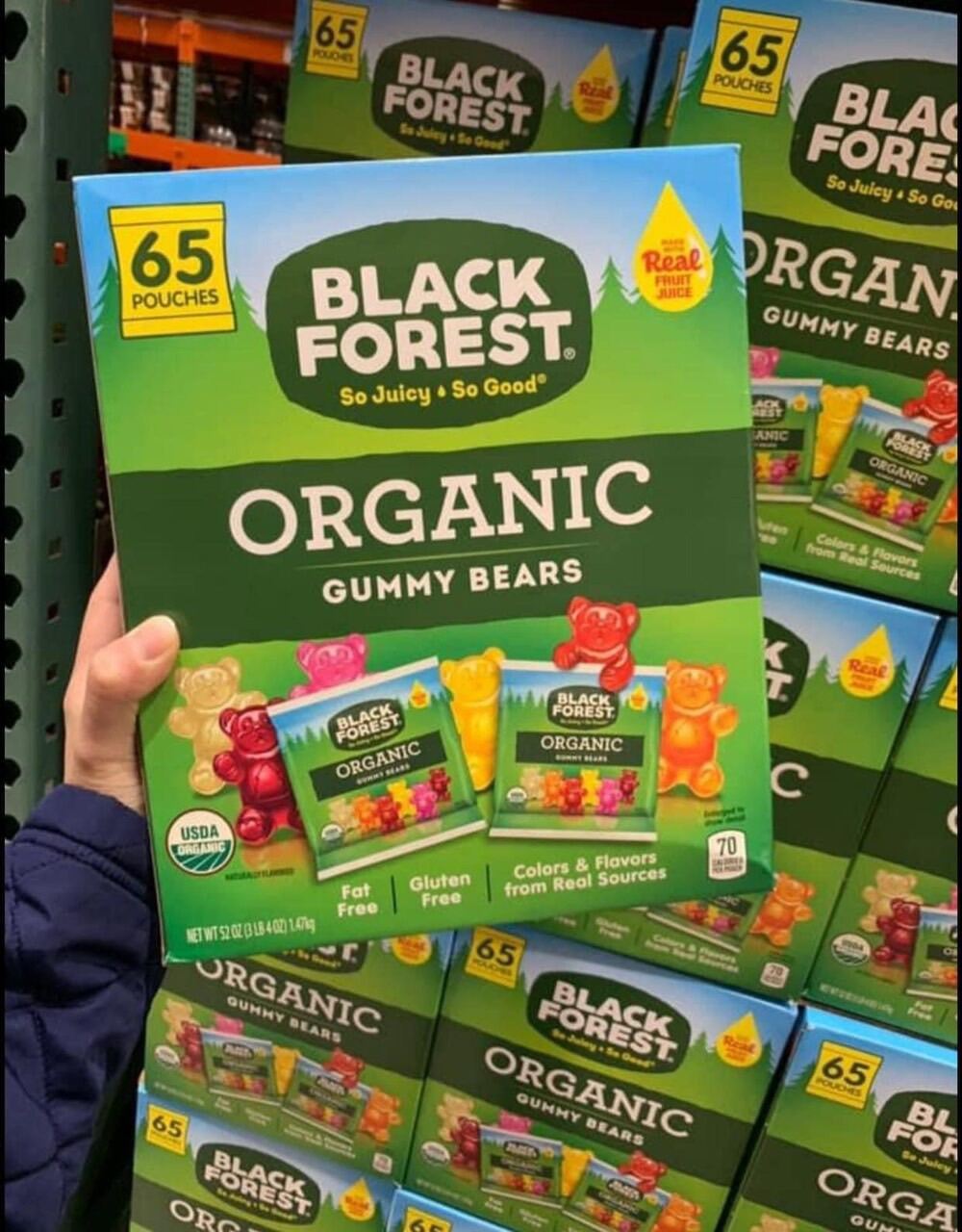 Kẹo dẻo trái cây ORGANIC black forest gummy bear 65 gói 1.47kg