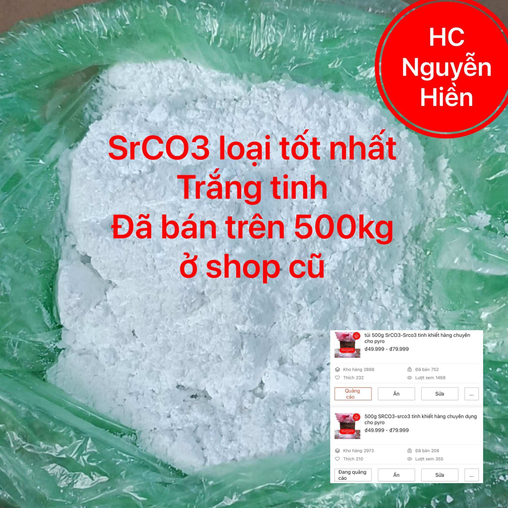 Túi 500g Srco3-SRCO3 làm màu đỏ hàng tinh khiết