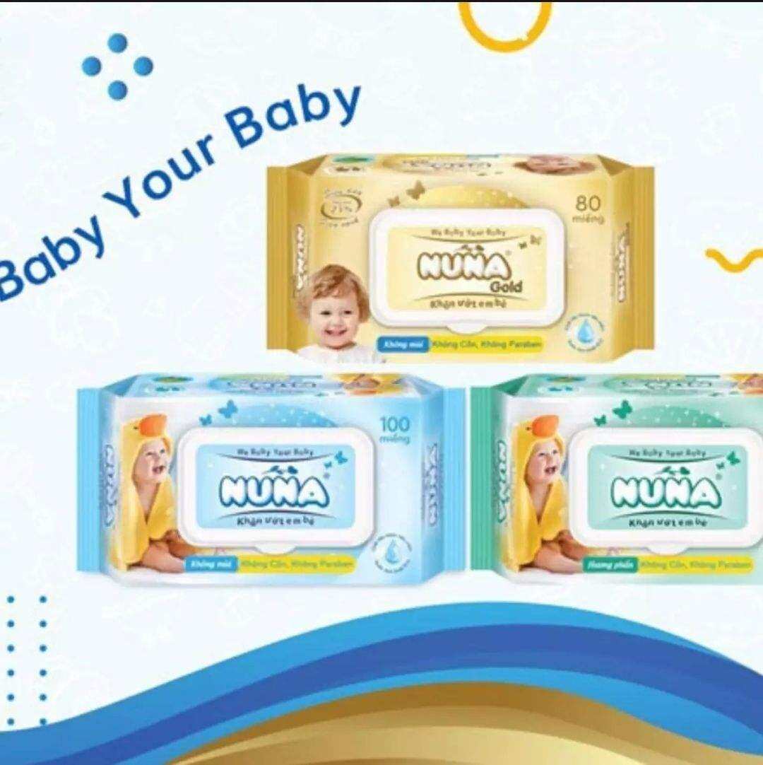 Combo 10 khăn giấy ướt Nuna 100 tờ. Date mới. Hàng chính hãng 💯%
