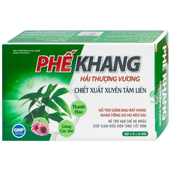 Viên Uống Phế Khang Hải Thượng Vương Chiết Xuất Xuyên Tâm Liên