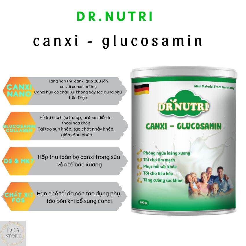 Sữa bột dr nutri canxi glucosamin giúp xương khớp chắc khỏe cơ thể dẻo dai, ngừa loãng xương