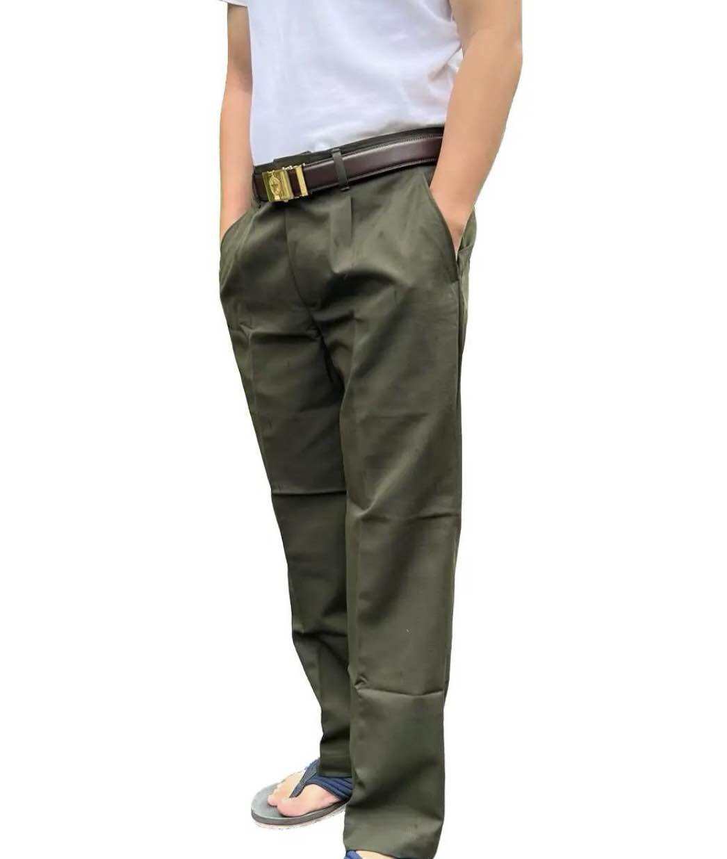 (Quần Chất lượng)Quần công sở, Quần kaki nam , quần An & Ninh sân bay màu xanh rêu