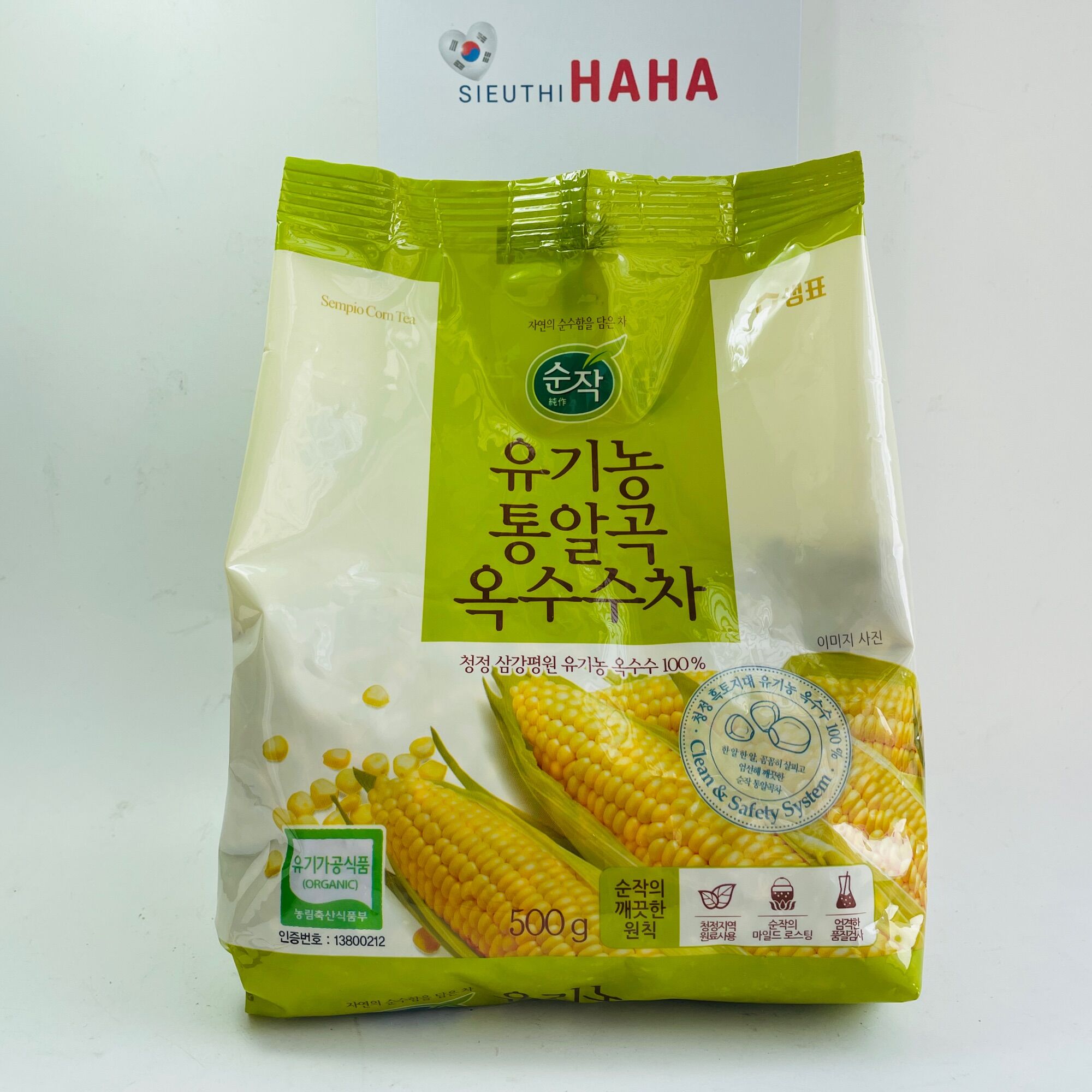 Trà bắp ngô hữu cơ hàn quốc 500g sempio organic roasted corn tea