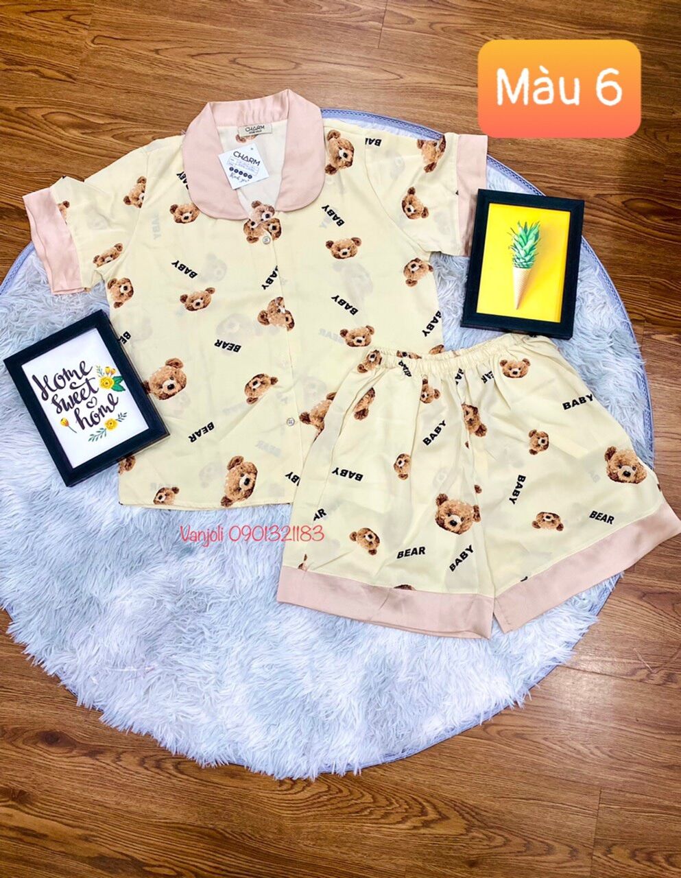 (Giá sỉ ) Sét Đồ Bộ Đùi Pijama Nữ Lụa Mango cổ sen lá