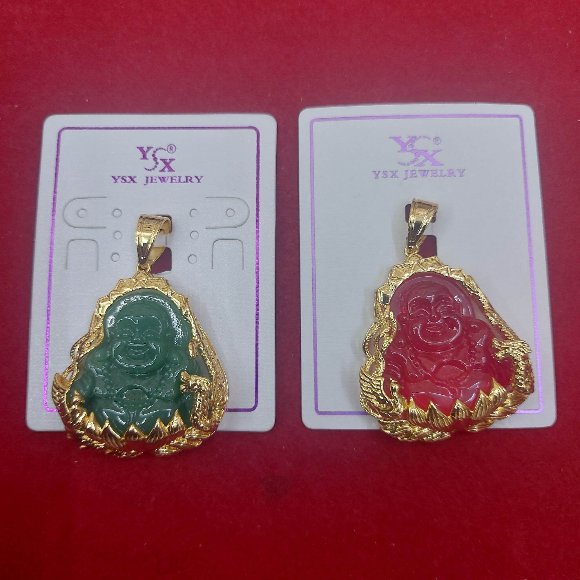 Pendant Buddha us laugh by Jade thạ. Ch feng shui-strap lucky, peace, fun, work smoothly-lokalo 15922