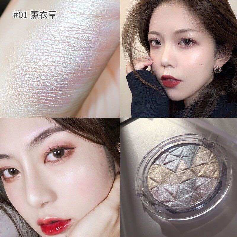Phấn má hồng 3 màu loang mới hot tone cam
