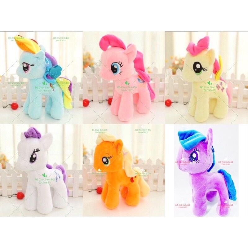 Thú bông ngựa pony 28cm - xanh dương