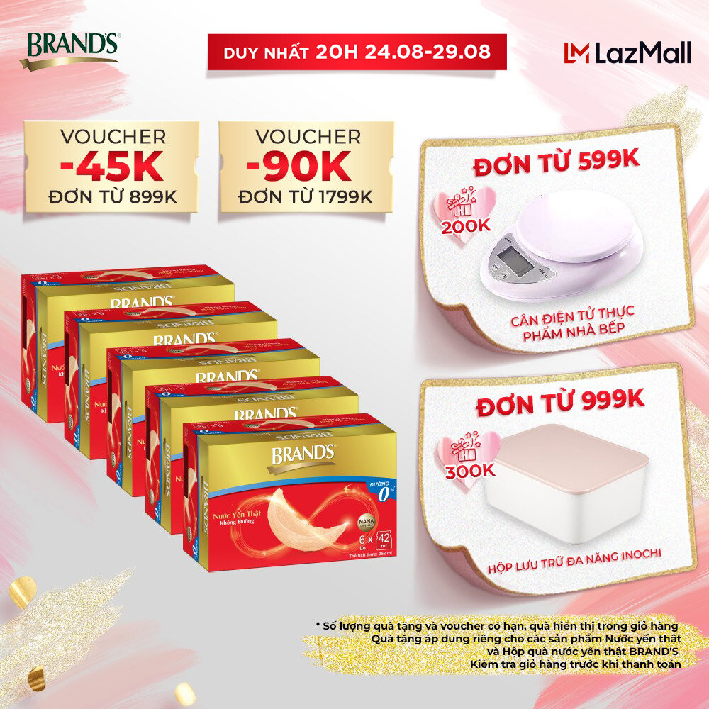 Combo 5 nước yến thật brand's không đường