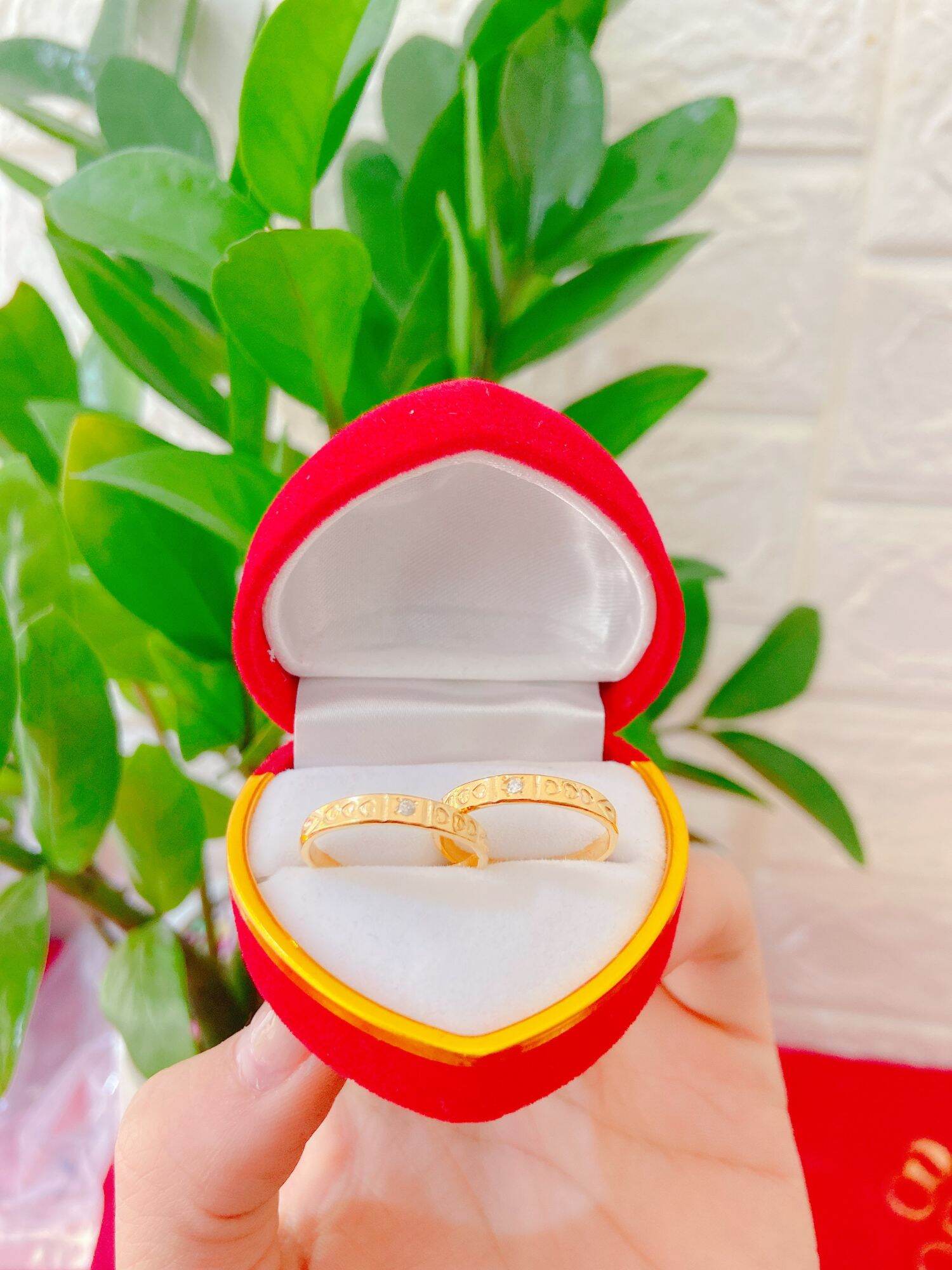 Nhẫn cưới vàng tây  non tuổi ( nhẫn cặp, nhẫn đôi ).