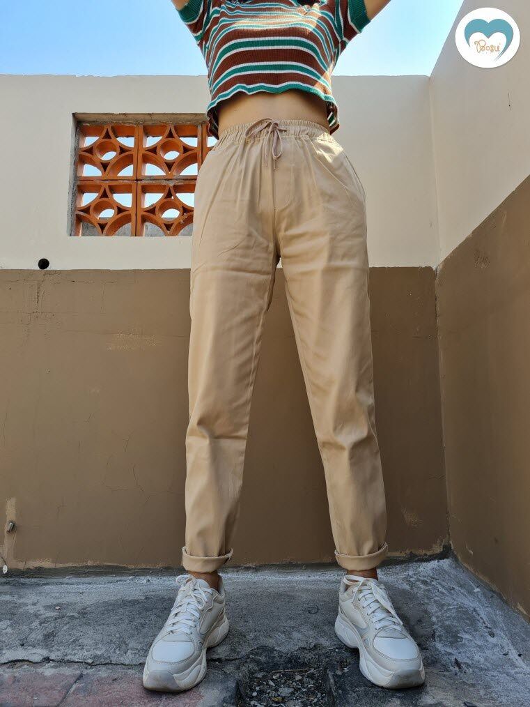 Quần baggy kaki lưng thun