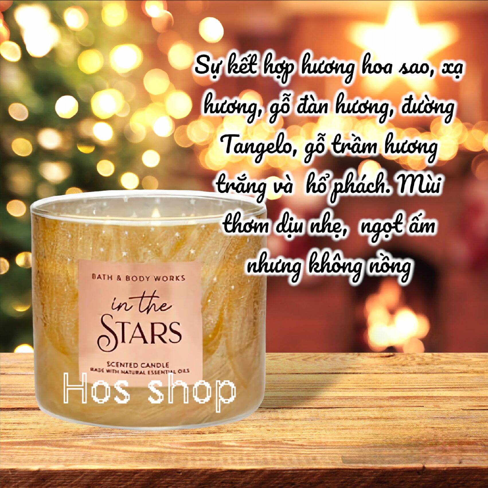 Nến thơm 3 bấc Bath and Body Works In the star vỏ mới