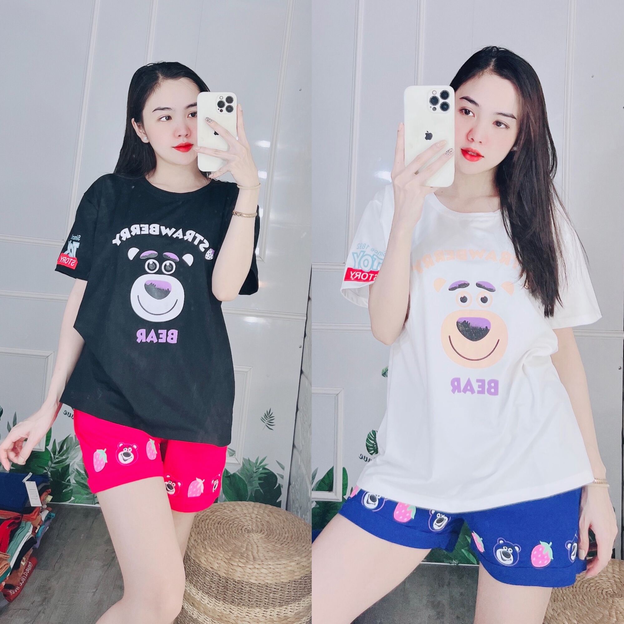 Đồ bộ nữ đồ bộ mặc nhà bộ đồ đùi form rộng bigsize