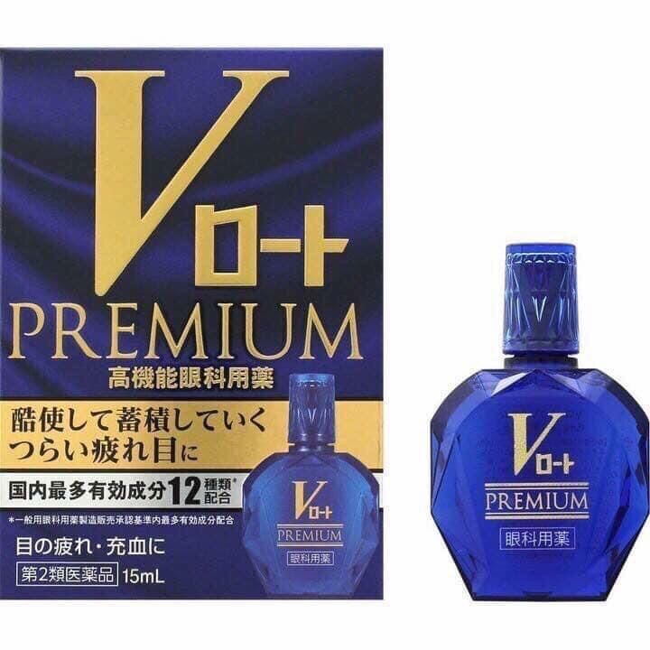 Nước  Nhỏ mắt Rohto V Premium Nhật Bản màu xanh