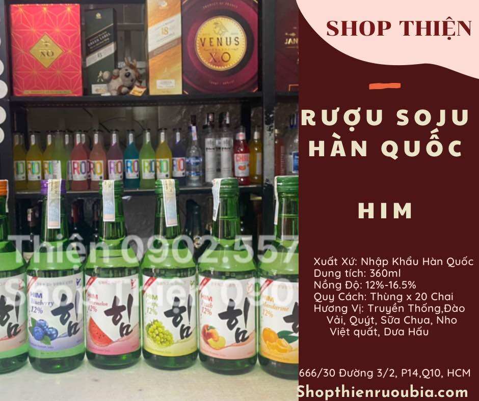 Thùng x 20 chai soju hàn quốc him 360ml