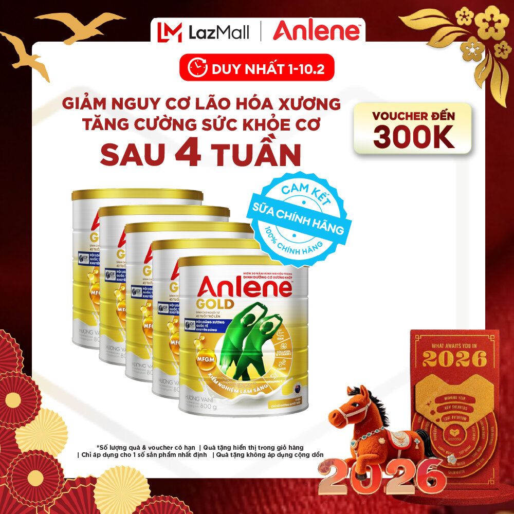 [Voucher giảm đến 26%]Combo 5 Sữa Bột Anlene Gold Hương Vani 800G