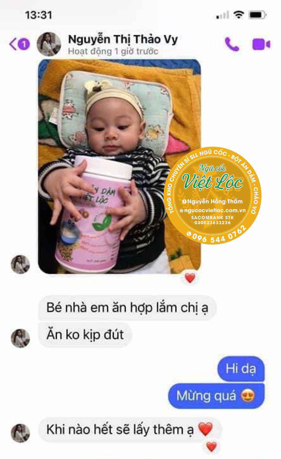 Bột ăn dặm Việt Lộc ( loại dành cho bé 4m-11m)