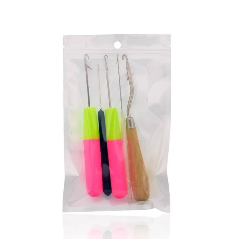 5 cái/bộ diy móc cài latch hook bộ kim đan dreadlocks tóc tổng hợp dụng cụ tạo kiểu cho bện dệt tóc giả, thủ công móc nhựa 14.7cm * 3mm