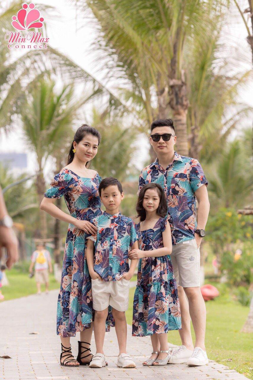 Áo Sơ Mi Cộc Tay Bé Trai Và Bố Từ 10- 90kg- Chất Đũi Thoáng Mát,