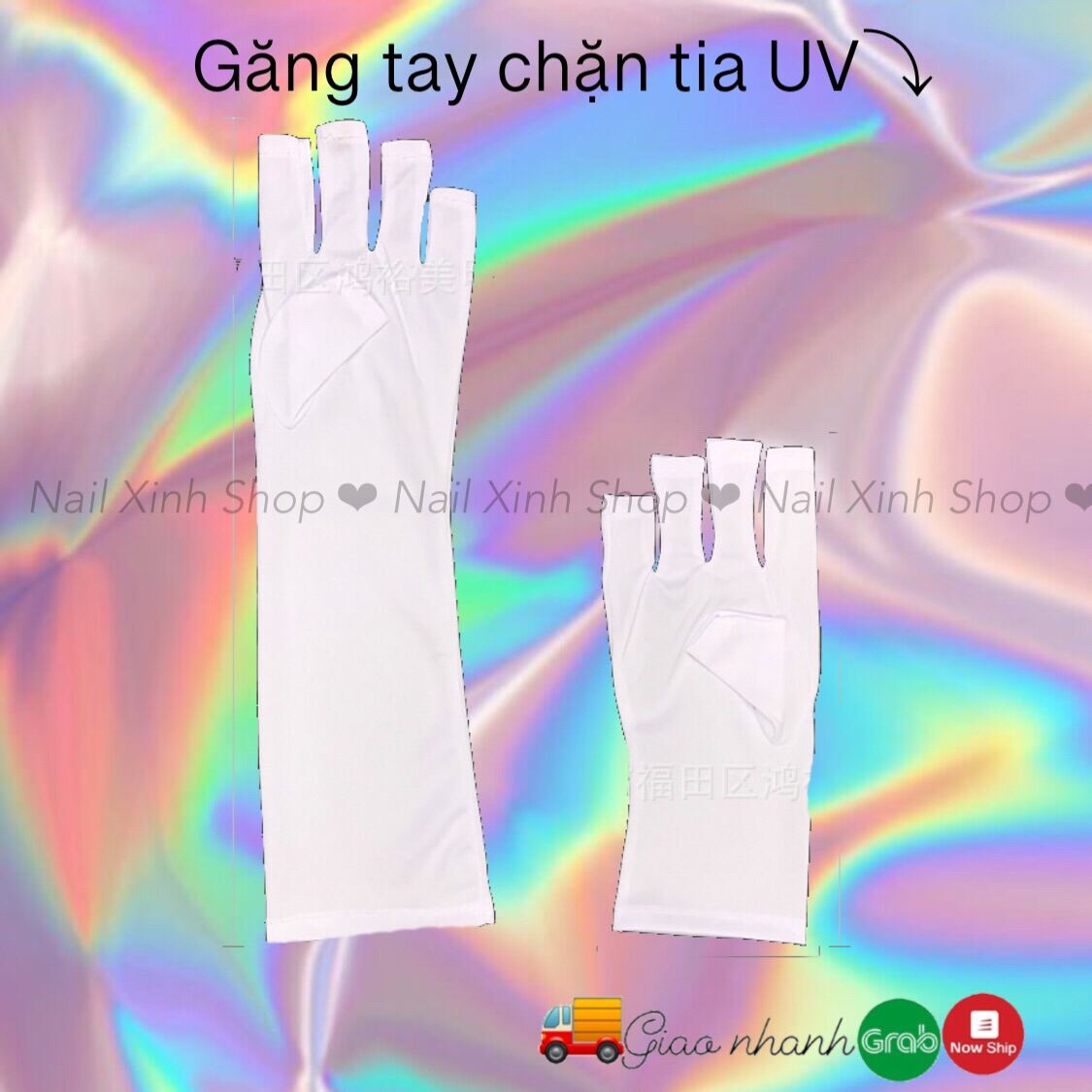 [Hcm]Găng Tay Hở Ngón Bảo Vệ Tay Khỏi Tia Uv Khi Làm Móng