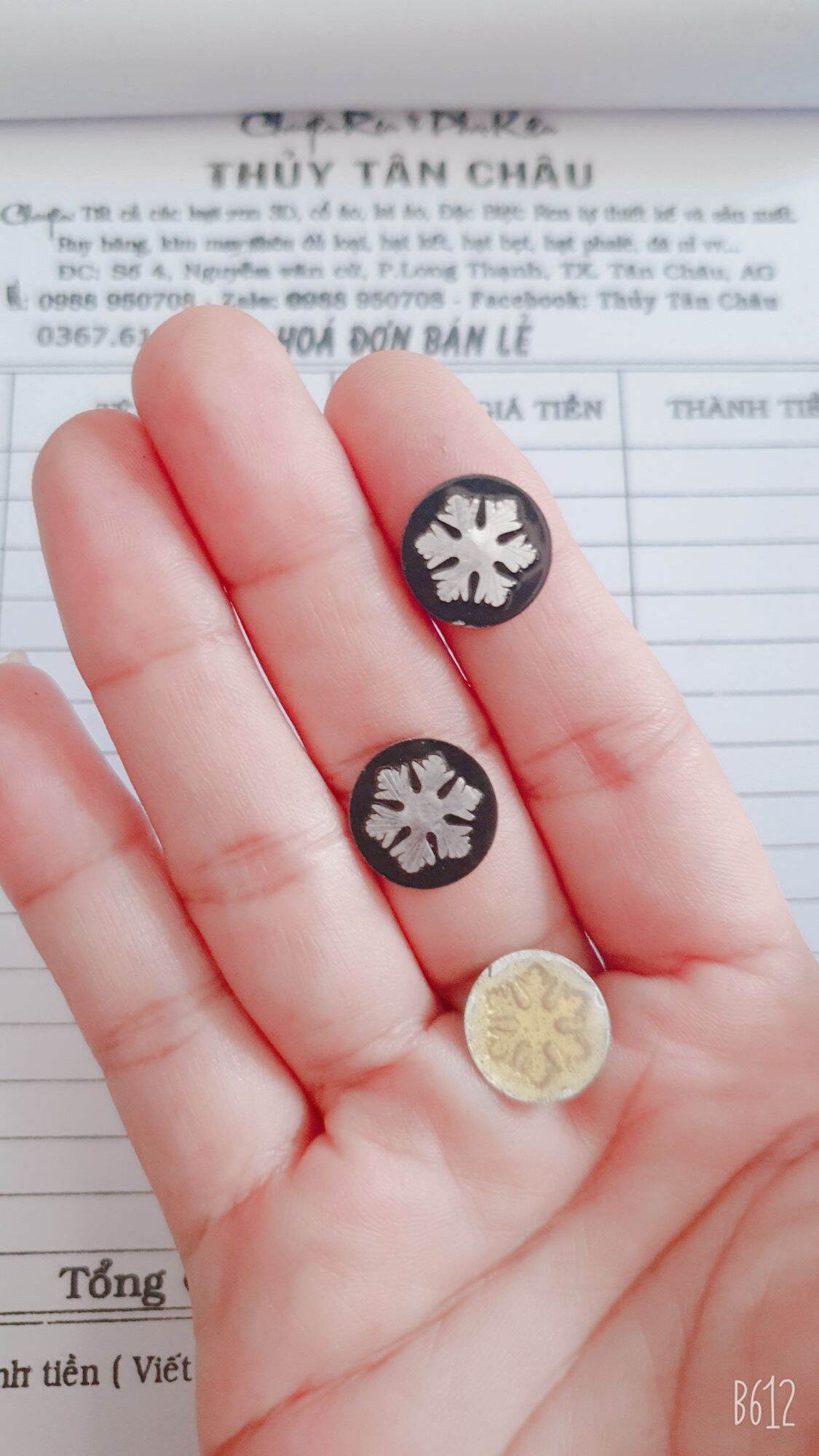 HẠT NHÔM ỦI HOA VĂN 16mm  (30 cái)