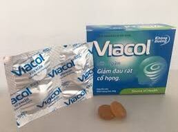 Hộp 20 viên Viên ngậm Viacol Viatux - Giảm ho, đau rát họng