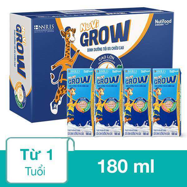 Thùng 48 hộp sữa nuvi grow 180ml