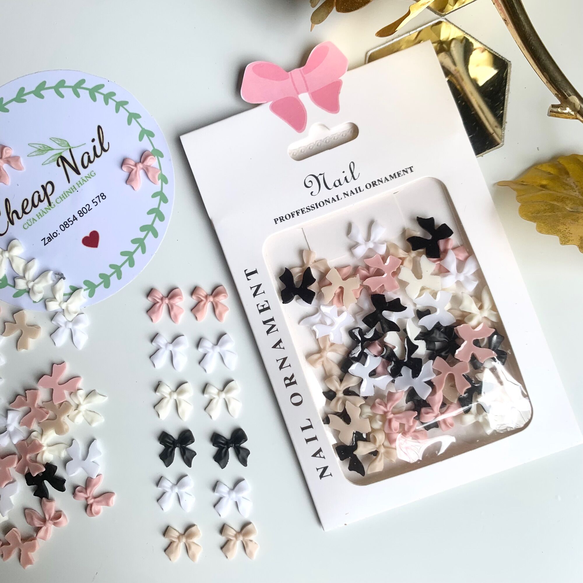 Charm nơ nail, charm nơ bột gắn móng - CHEAP NAIL