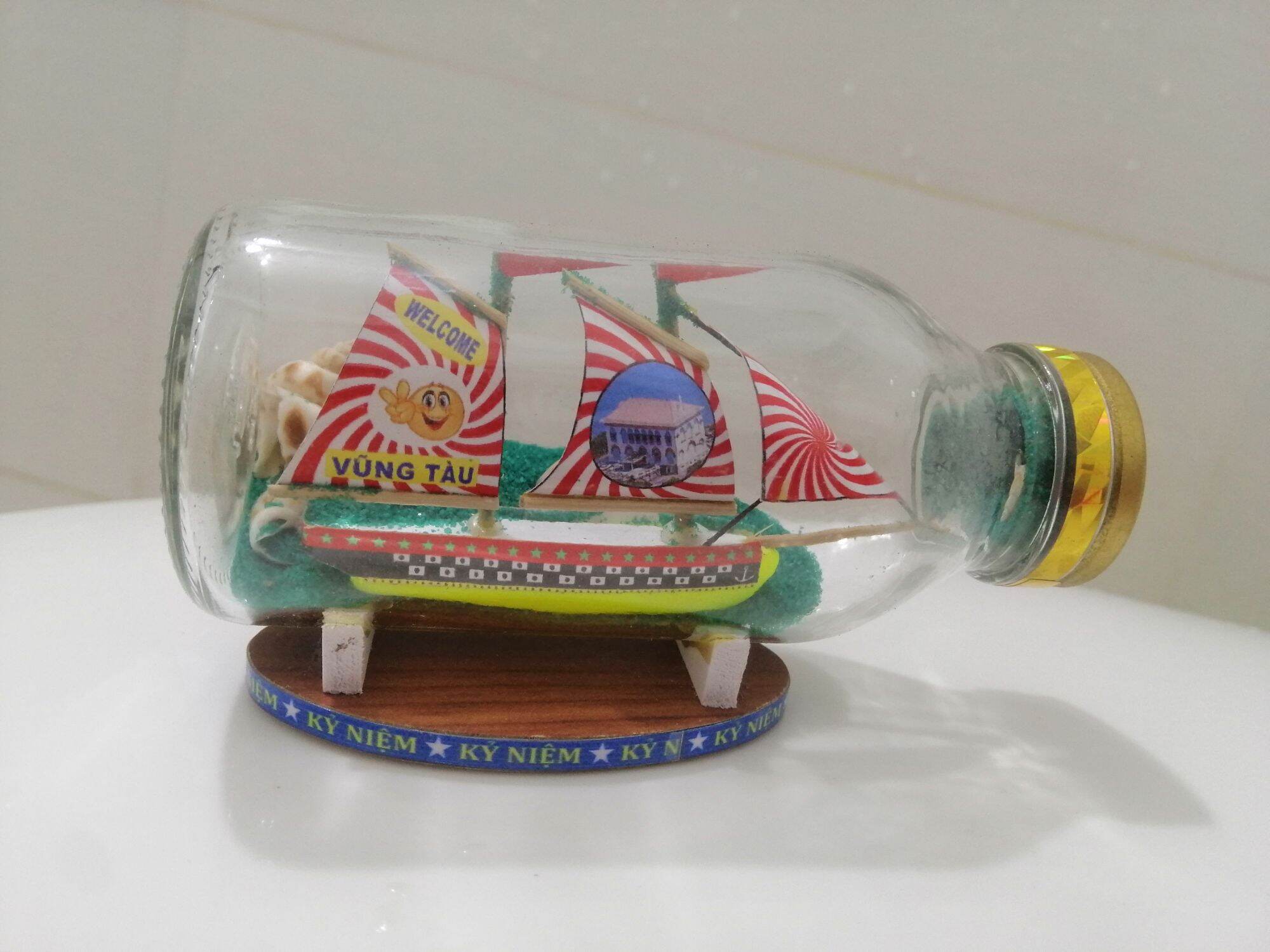 THUYỀN BUỒN TRONG CHAI SIZE NHỎ DÀI 11 cm