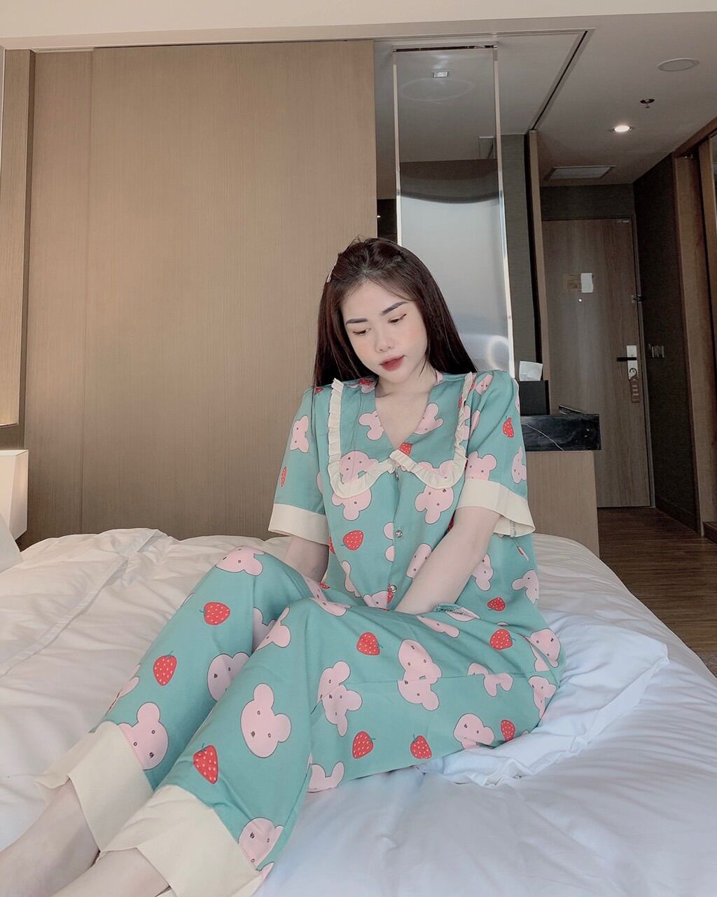 Bộ pijama nữ chất lụa mango tiểu thư màu sắc đa dạng