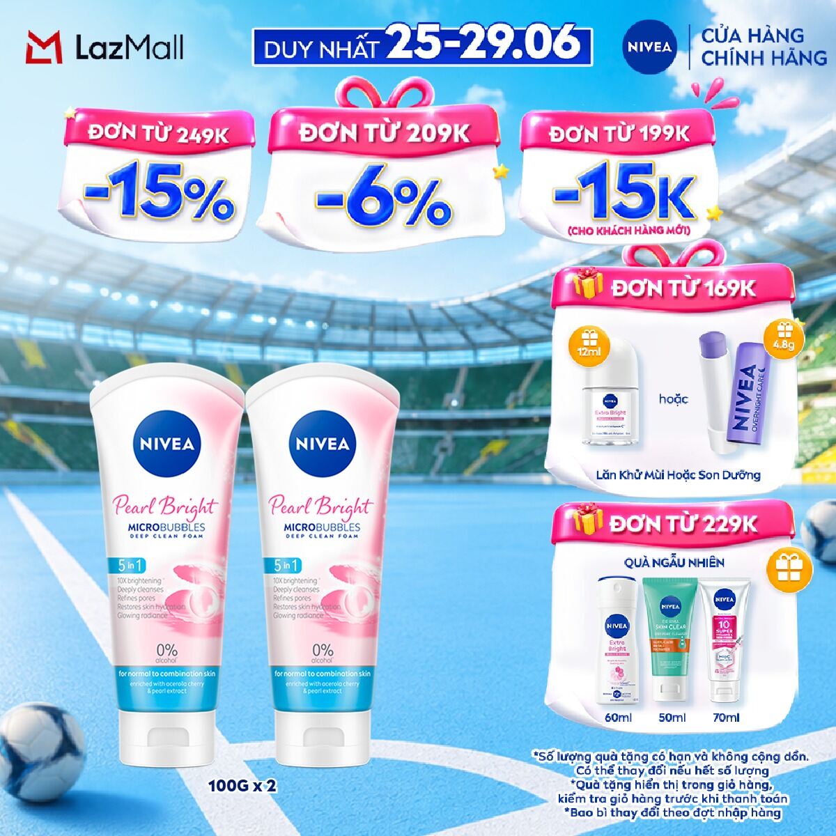 Bộ 2 Sữa Rửa Mặt Ngọc Trai NIVEA Pearl Bright Giúp Sáng Da (100 g) - 81295x2