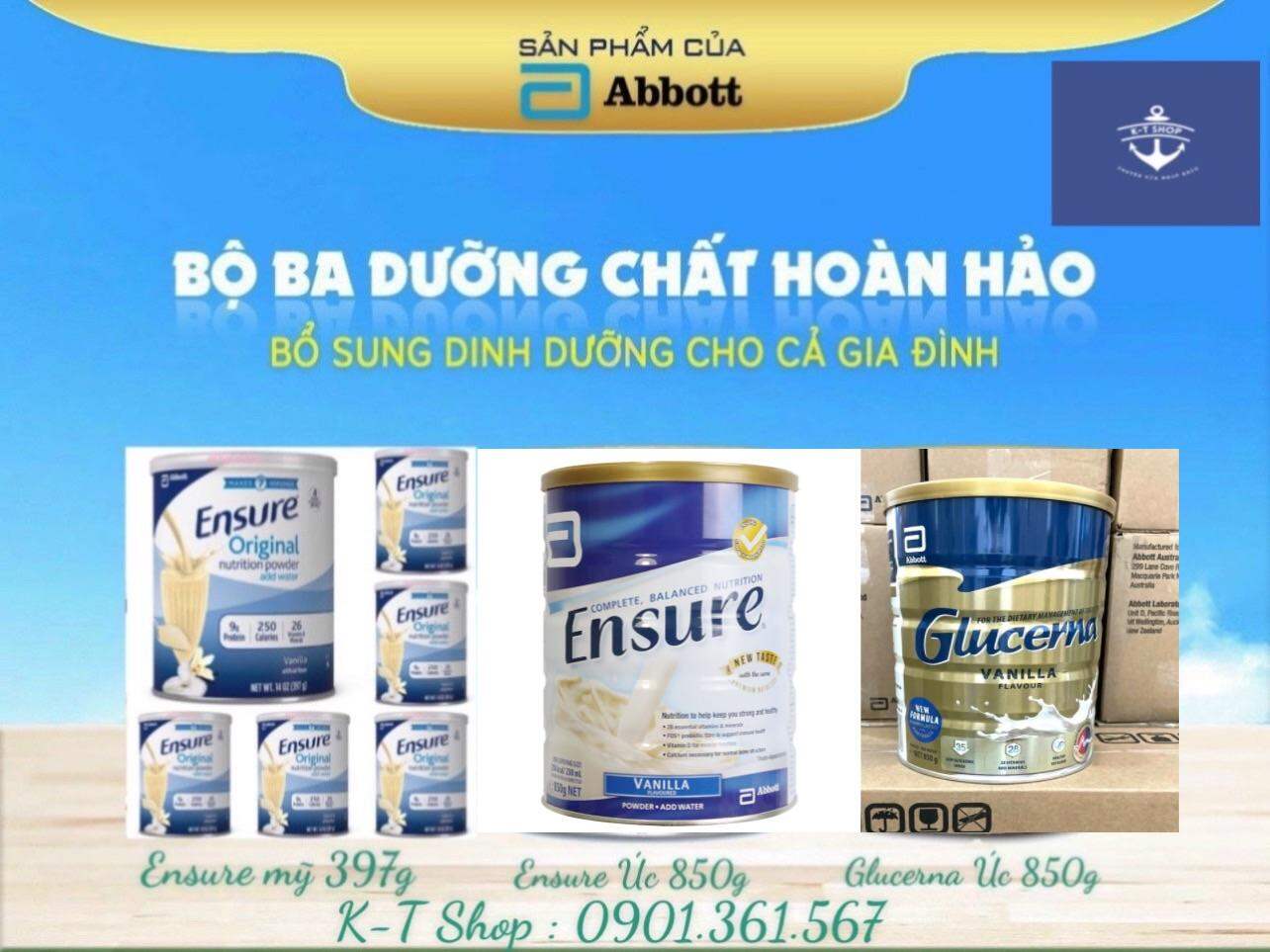 Sữa Bột Glucerna Úc 850g Dành Cho Người Tiểu Đường [Mẫu mới - Date 2023]