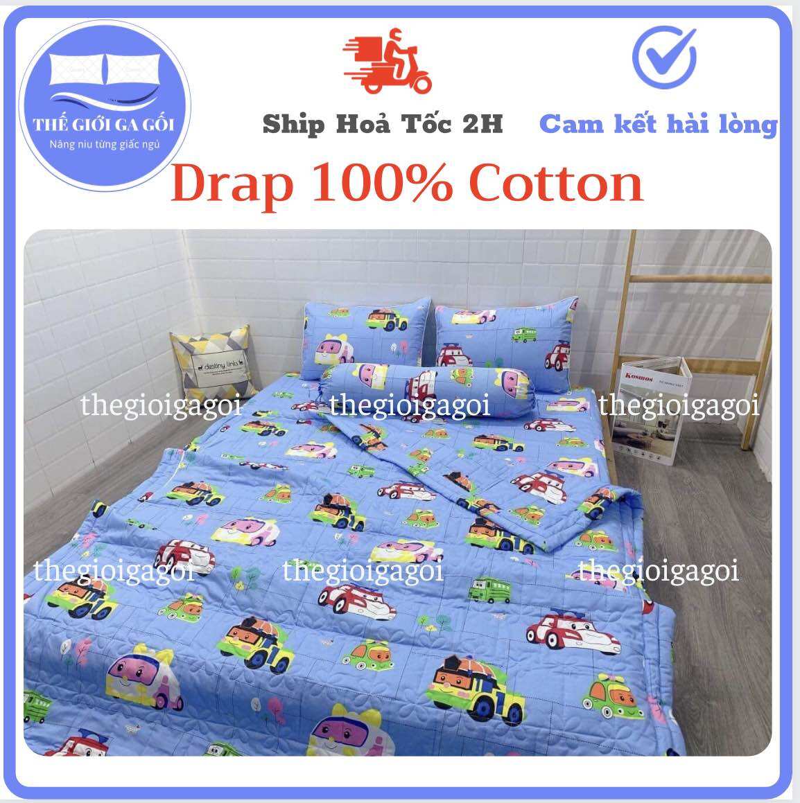 [HCM] Ga lẻ 1m2 x 2m 100% COTTON Thắng Lợi (không áo gối )