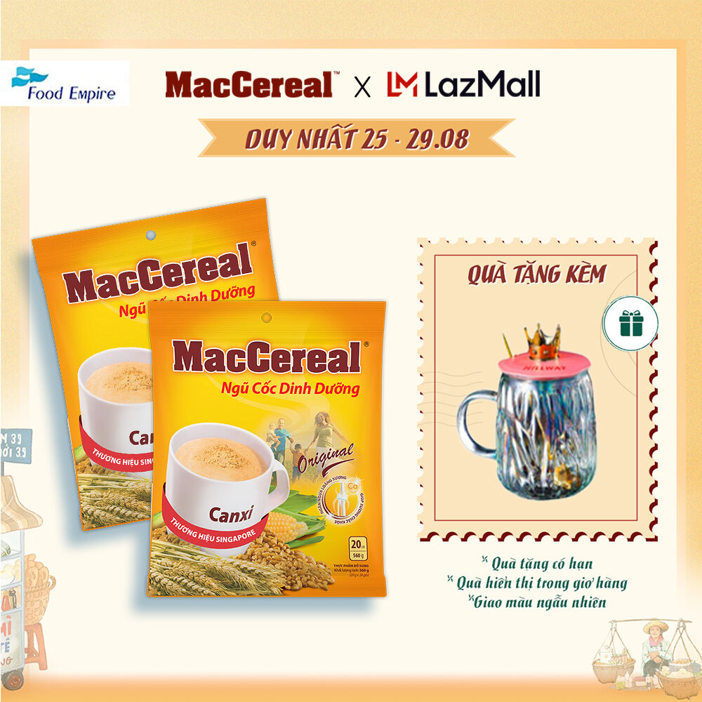 Combo 2 túi Bột Ngũ Cốc Dinh Dưỡng Canxi - MacCereal (túi 20 gói x 28g)