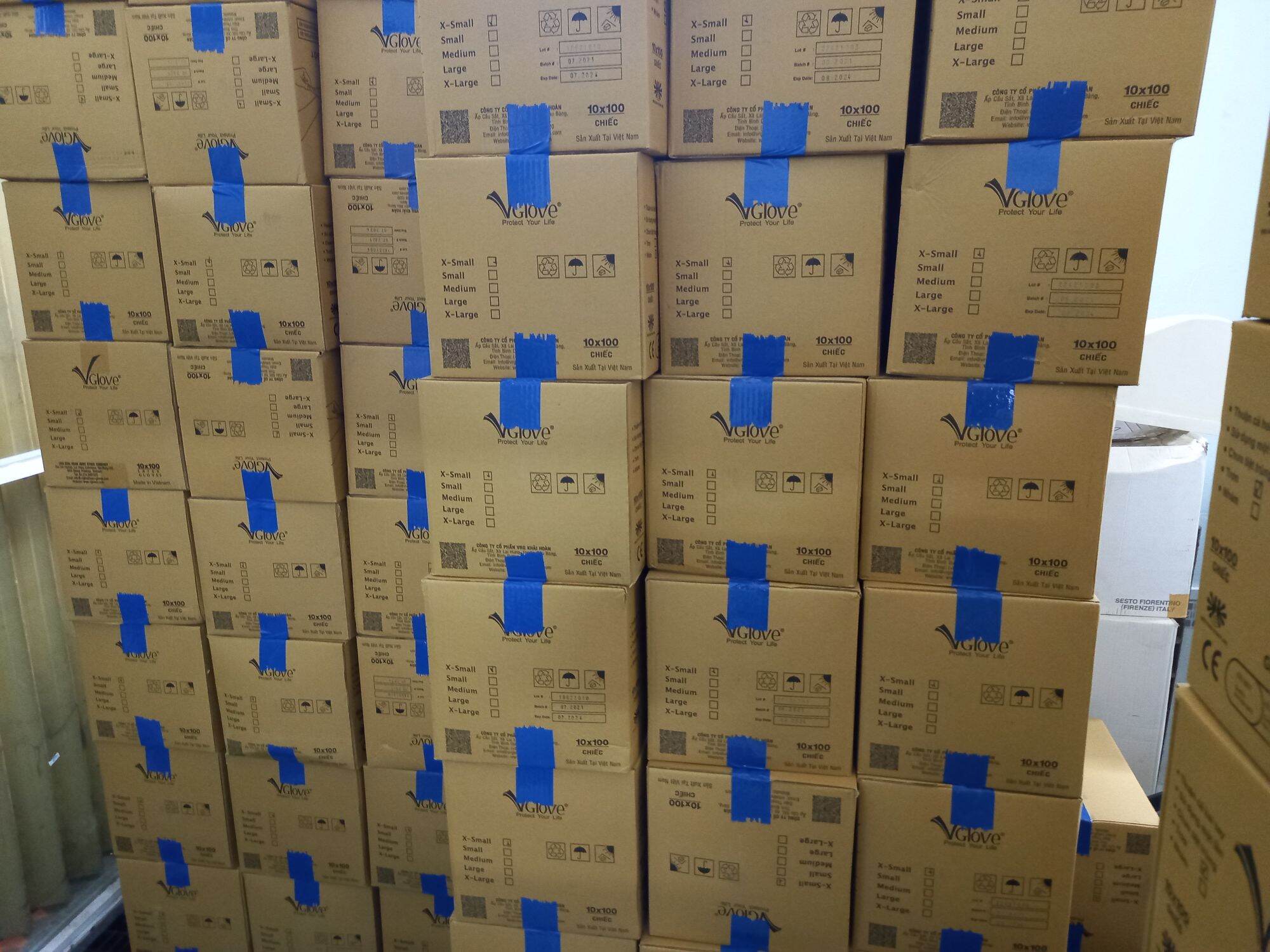Găng tay y tế VGlove có bột đủ size xs,s,m,l