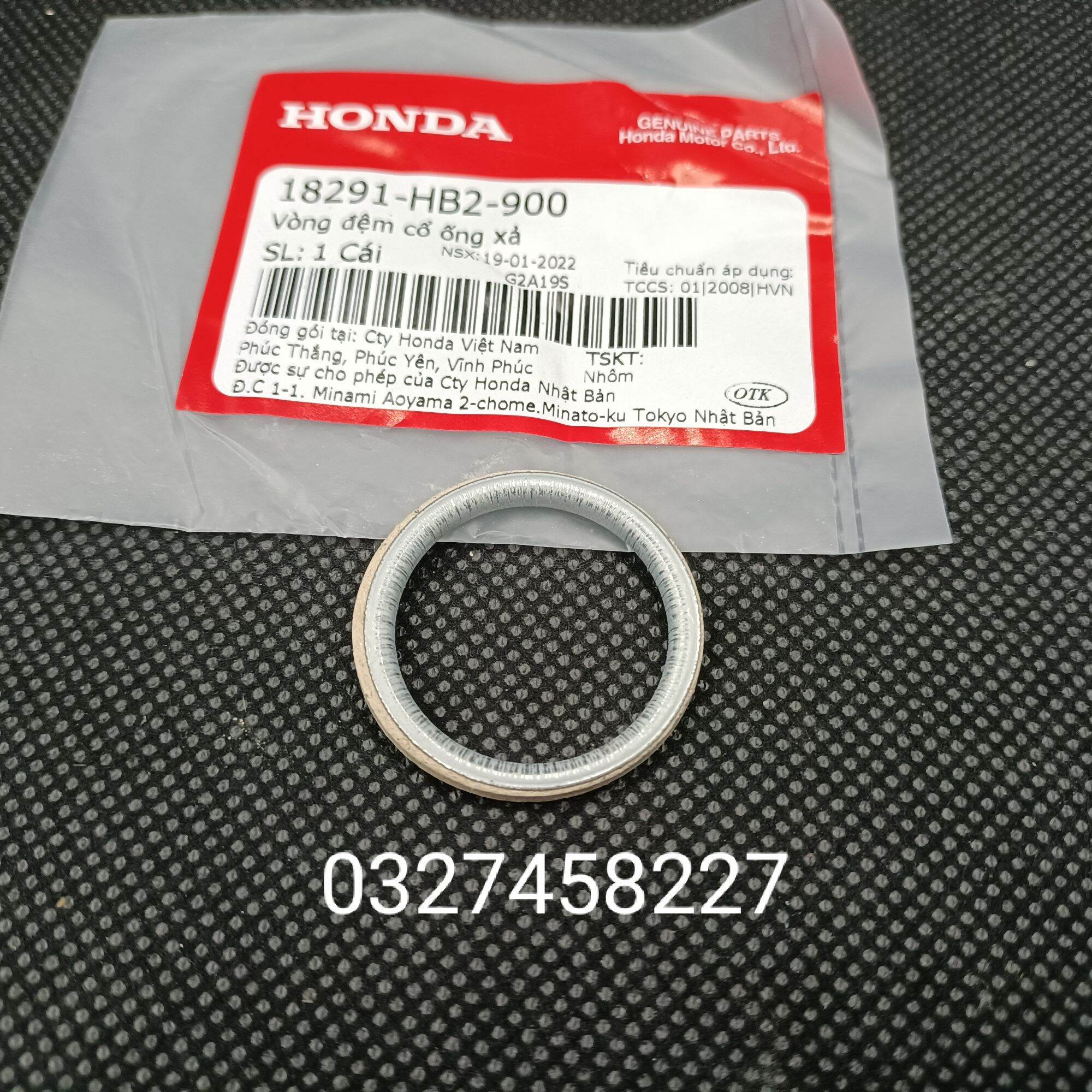Ron vòng đệm cổ pô, ống xã xe dream, wave, future... zin honda