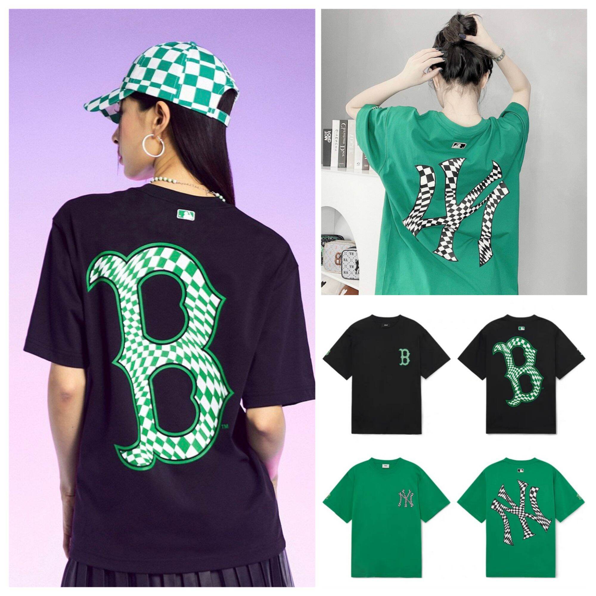 Áo thun nam nữ m.l.b thun cotton 4 chiều dày mịn hàng xuất hàn đủ tem tag