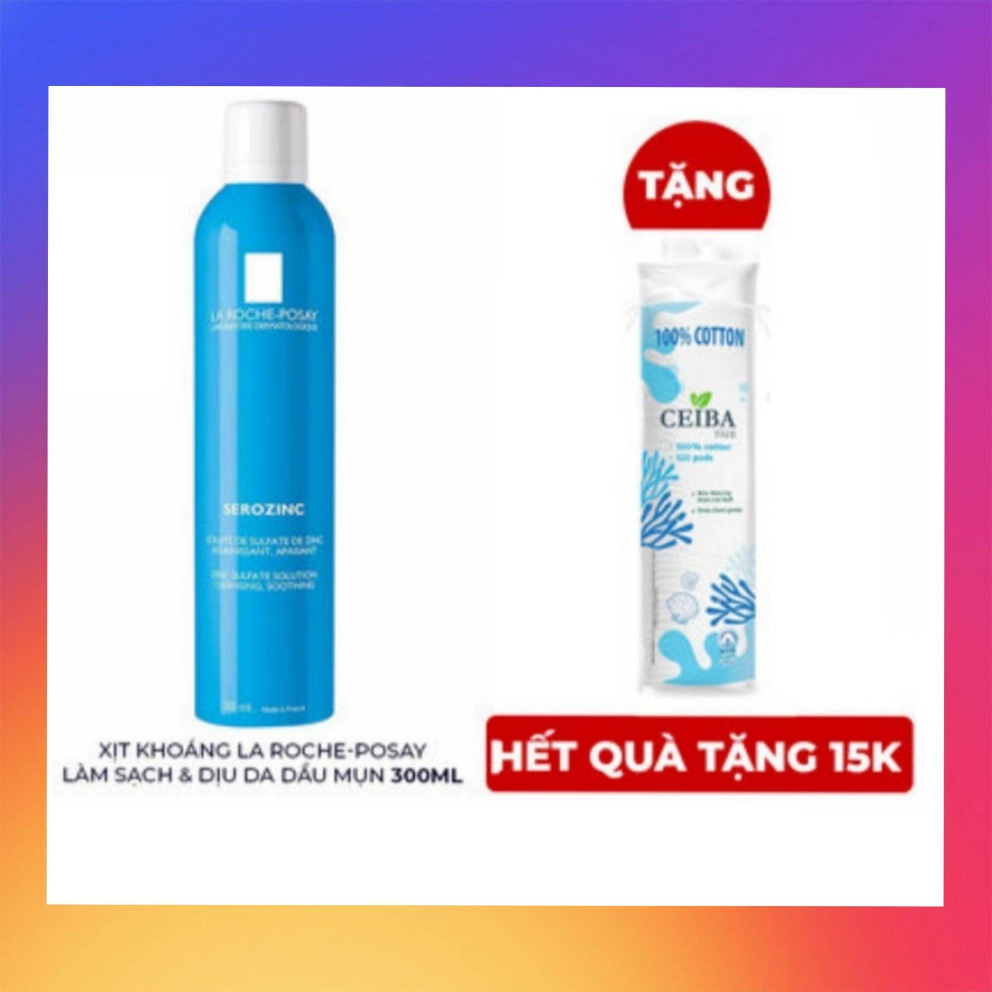 [Hcm][ Freeship Max + Tặng Quà ] Xịt Khoáng La Roche - Posay Làm Sạch & Dịu Da Dầu Mụn 300Ml Serozinc Zinc Sulfate Solution Cleansing Soothing