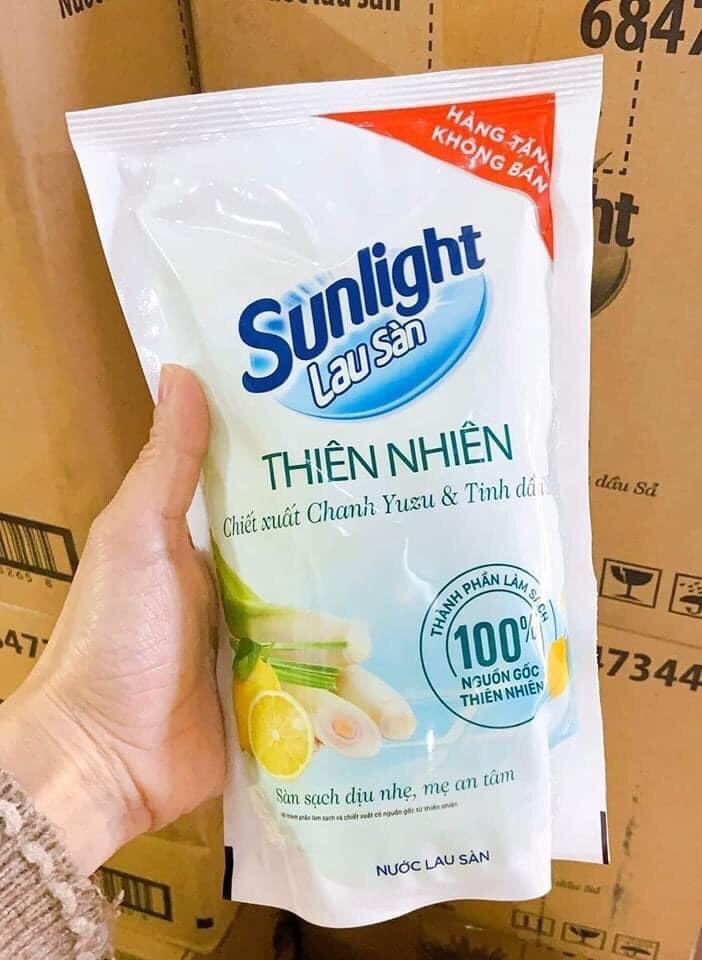Nước Lau sàn Sunlight tinh dầu Thảo mộc Chanh sả túi 700ml ( Hàng KM)