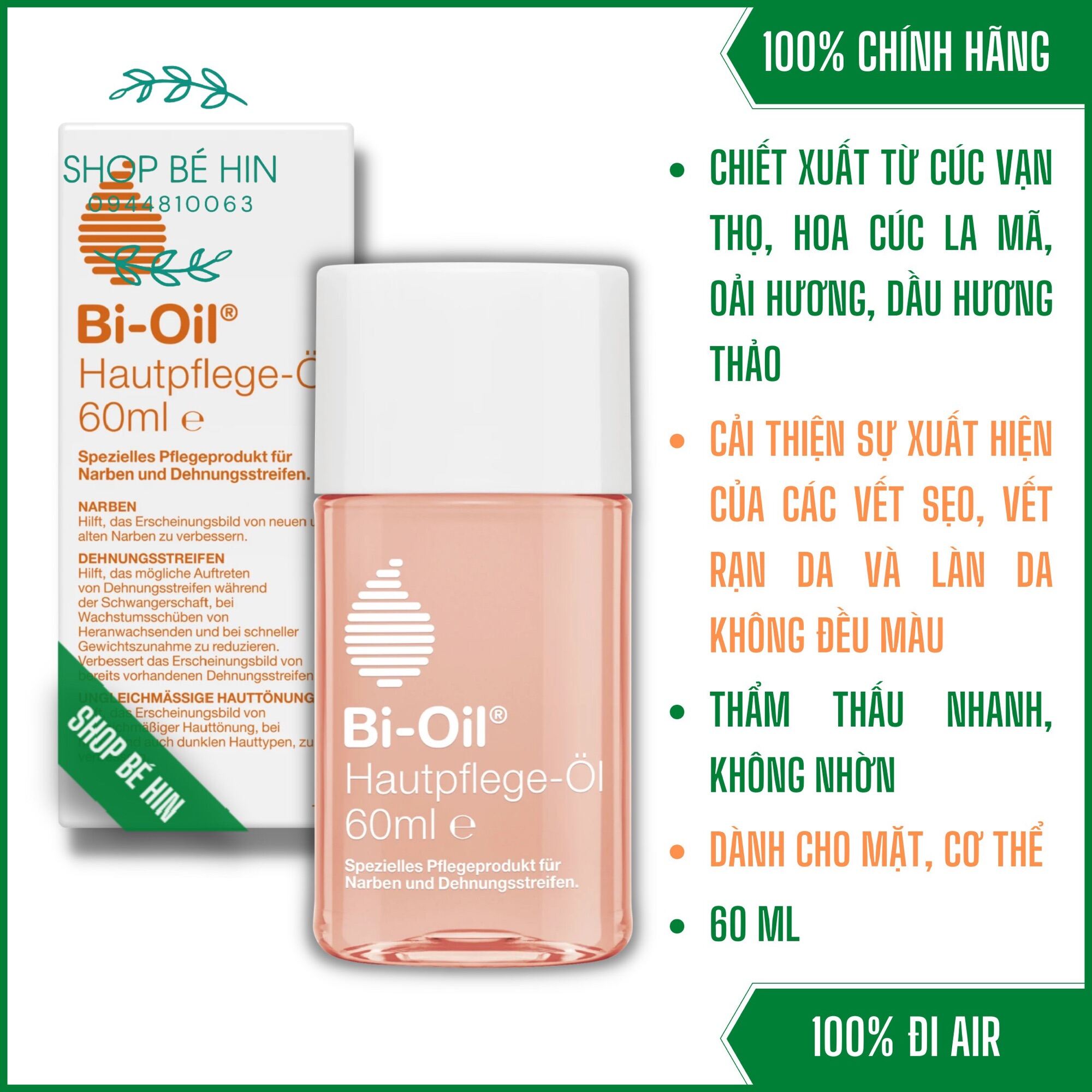 (Đủ Bill) Tinh Dầu Dưỡng Da Bôi Rạn Chống Rạn Da Bi - Oil Xách Tay Đức