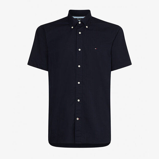 Tommy hilfiger - áo sơ mi nam tay ngắn wcc classic flex poplin shrt s/s mw0mw20977dw5