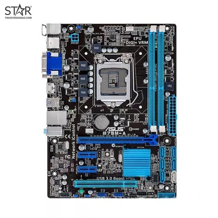 Main asus b75m-a socket 1155, bao gồm fe chắn main